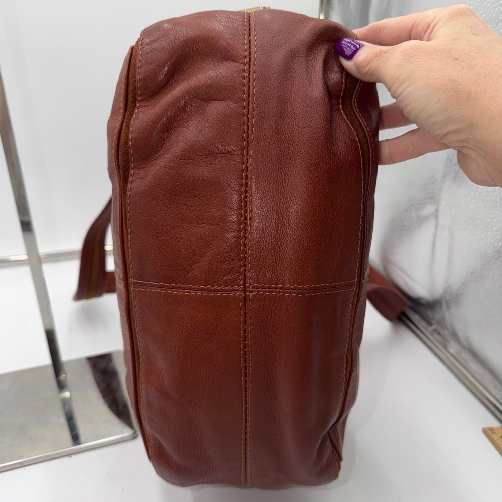 See by Chloe Terracotta Red Leather Bow Zipper Trim Shoulder Bag Tote - Picture 7 of 16